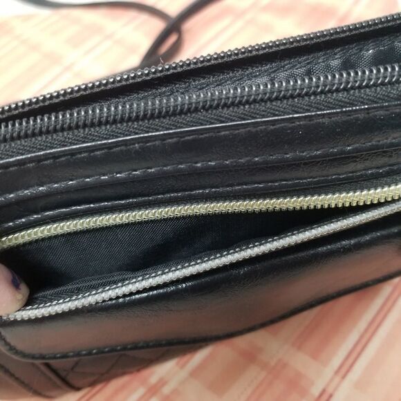 Black Faux Leather Crossbody Bag - Picture 4 of 9